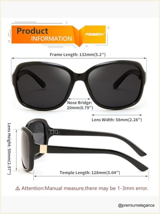 Classic Vintage Square Wraparound Polarized Sunglasses UV400 Protection